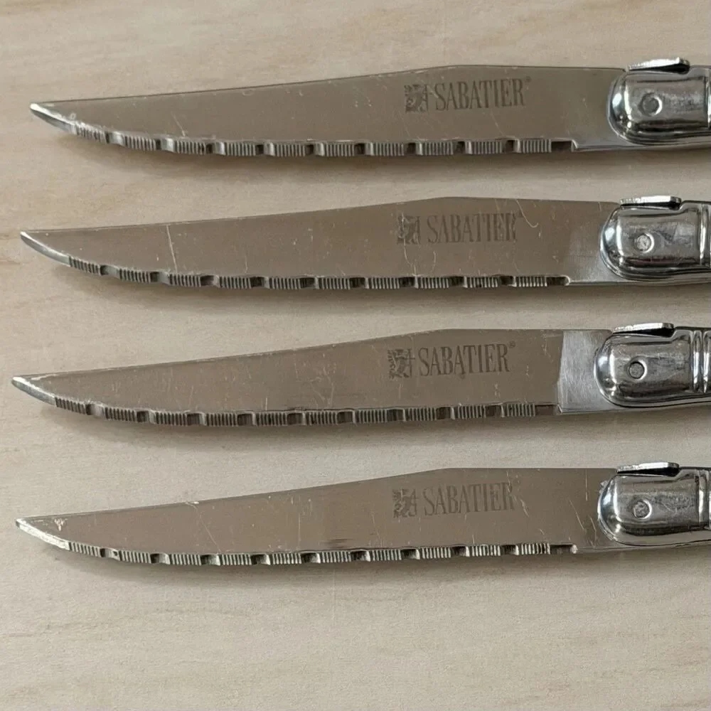 4pc Sabatier Laguiole Steak Knives 9 1/8” Stainless Hollow Handle France